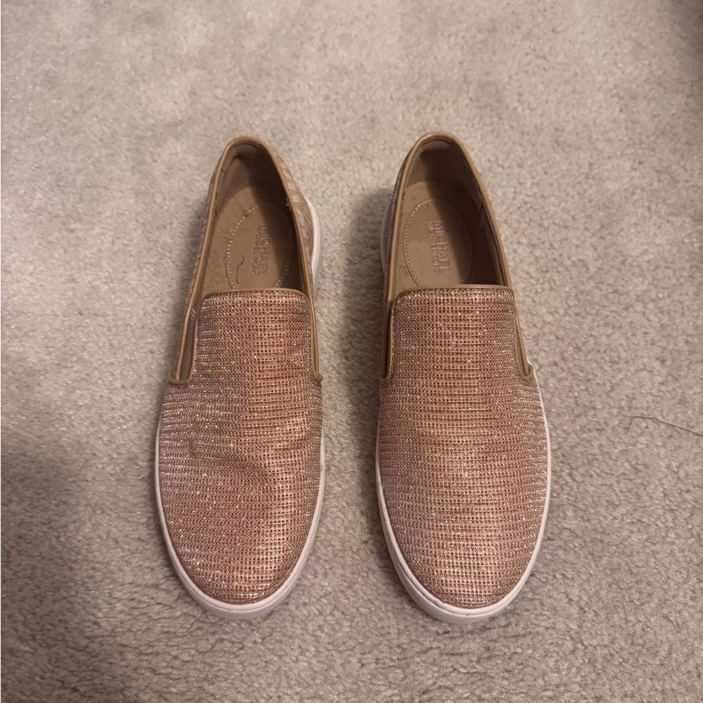 Michael Kors Rose Gold Slip-On Loafers